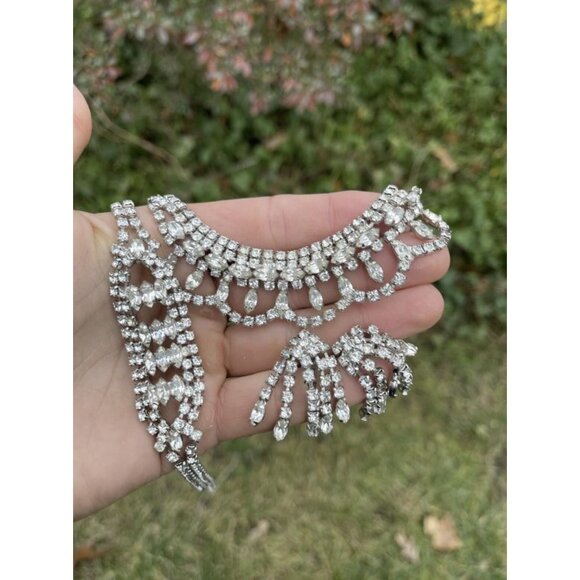 SPARKLY!!! Vintage Estate Rhinestone Jewelry Set Bracelet, NecklaceEarrings - Picture 3 of 7